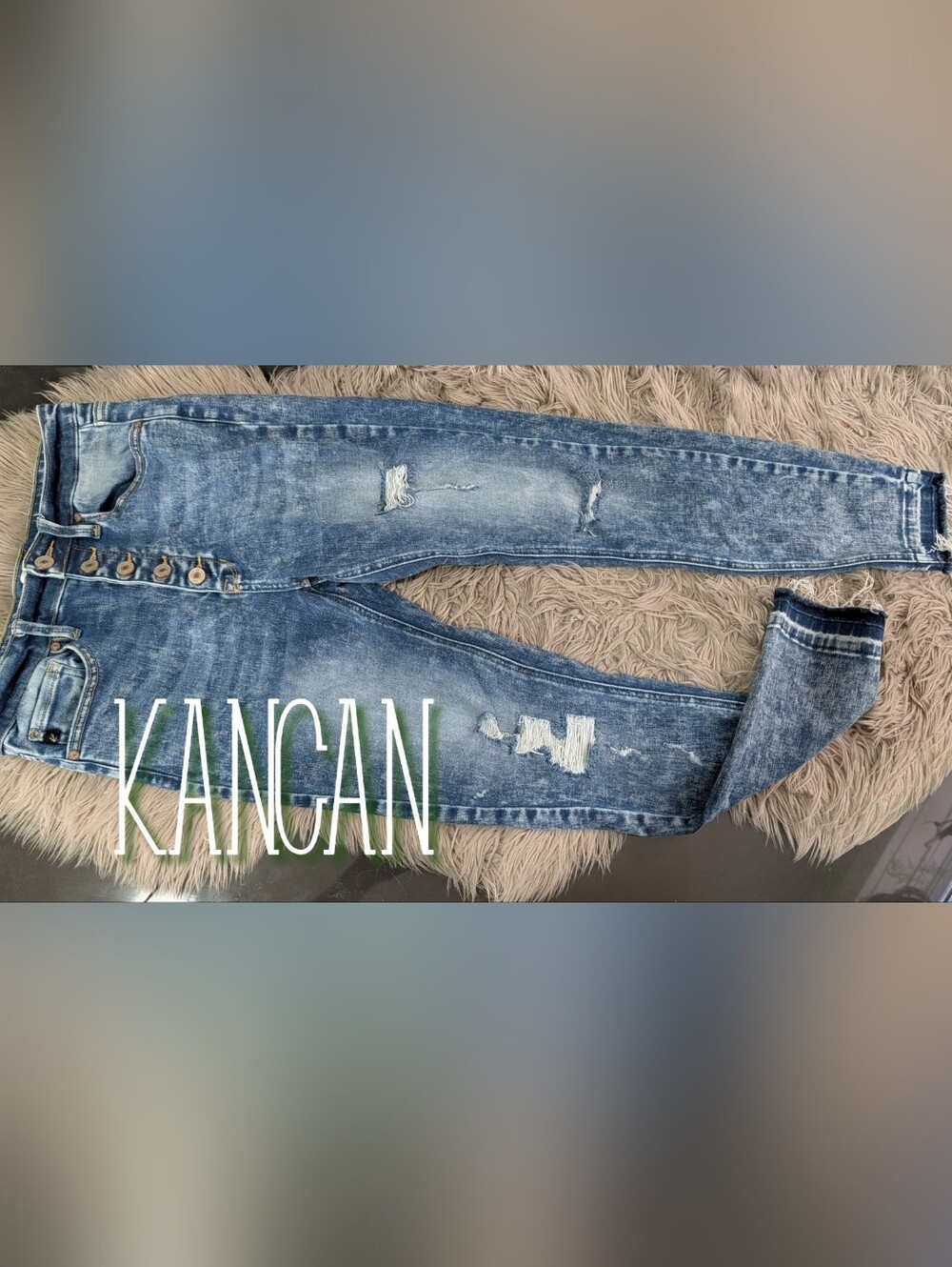 Kancan Button Fly Acid Wash Denim Skinny Jeans sz28